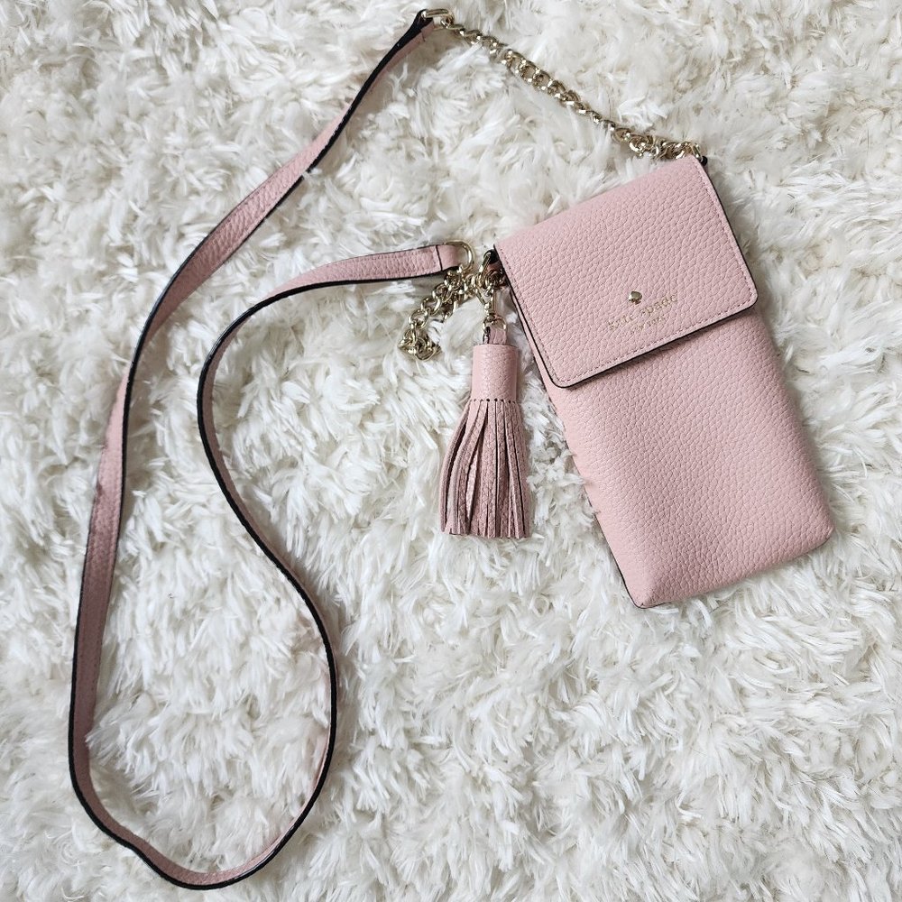 Kate Spade Pink Phone Case & Wallet on a Chain. LIKE NEW